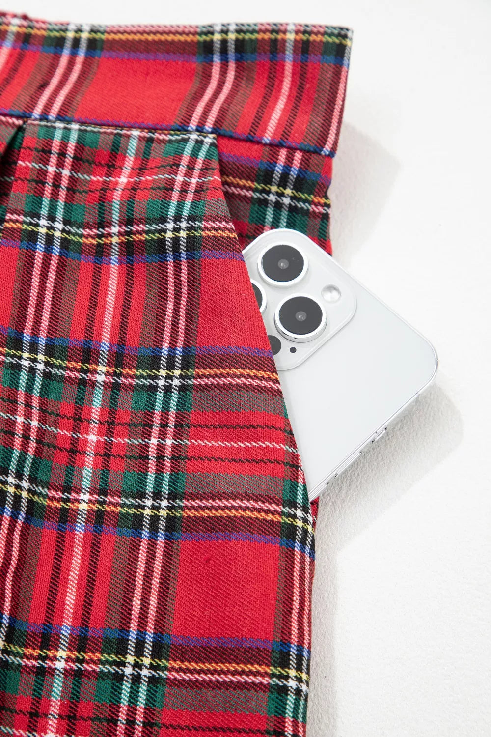 Plaid Wide-Leg Pants
