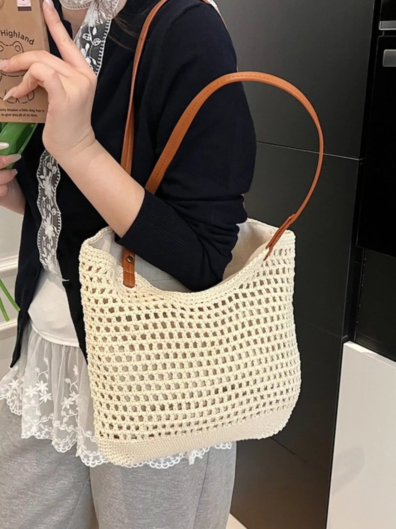 Crochet Knit Shoulder Bag
