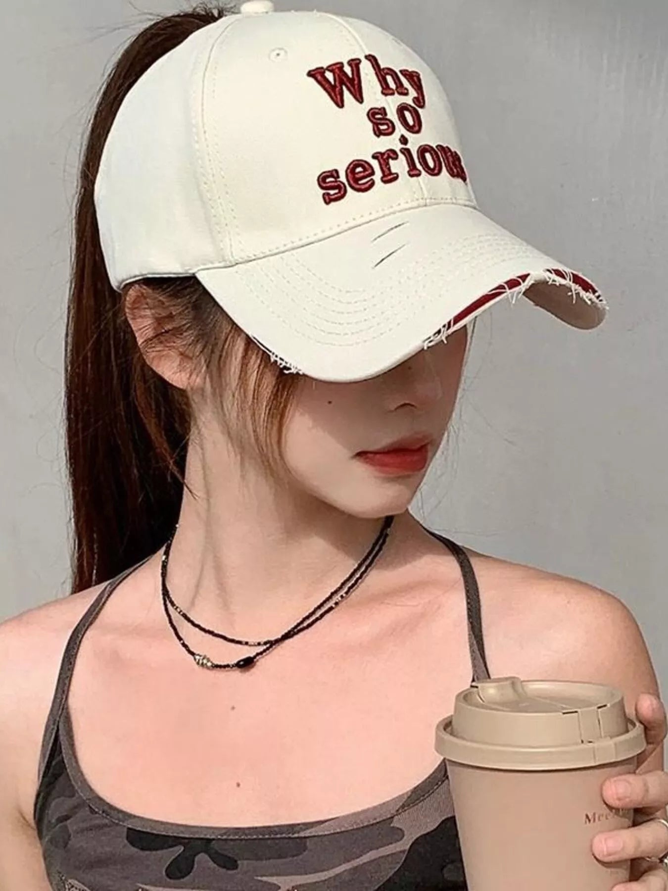 Embroidered Slogan Baseball Cap