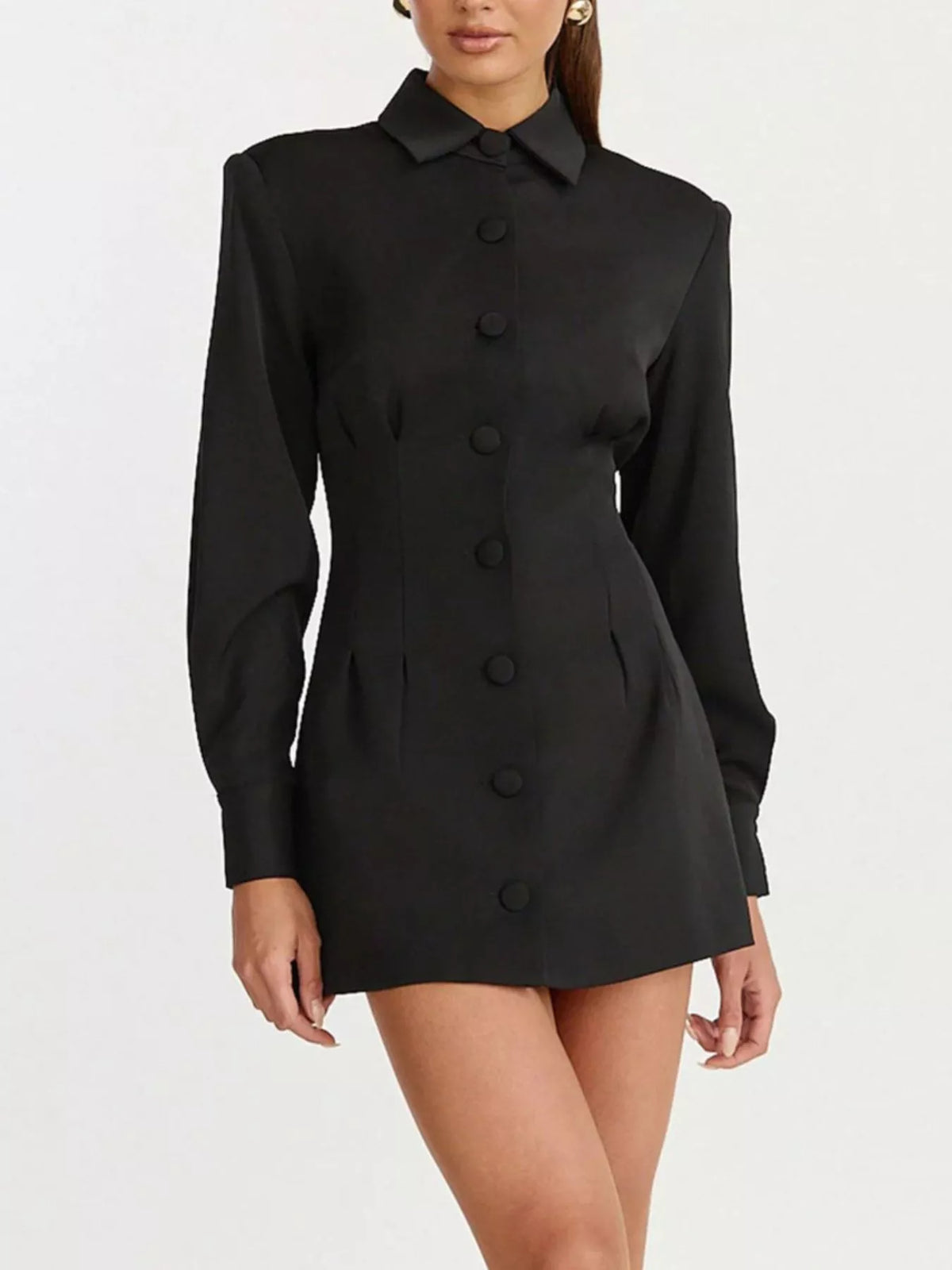 Corset-Style Button-Down Blazer Dress