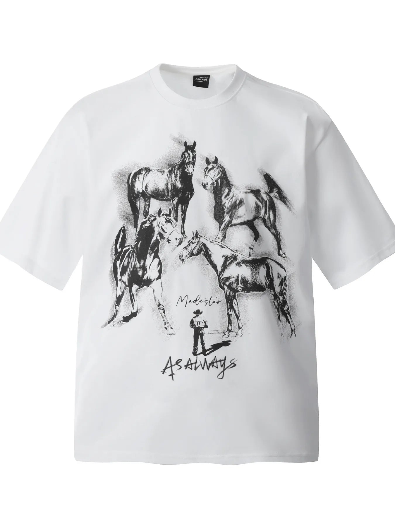Men's Horse Graphic Oversized T-Shirt