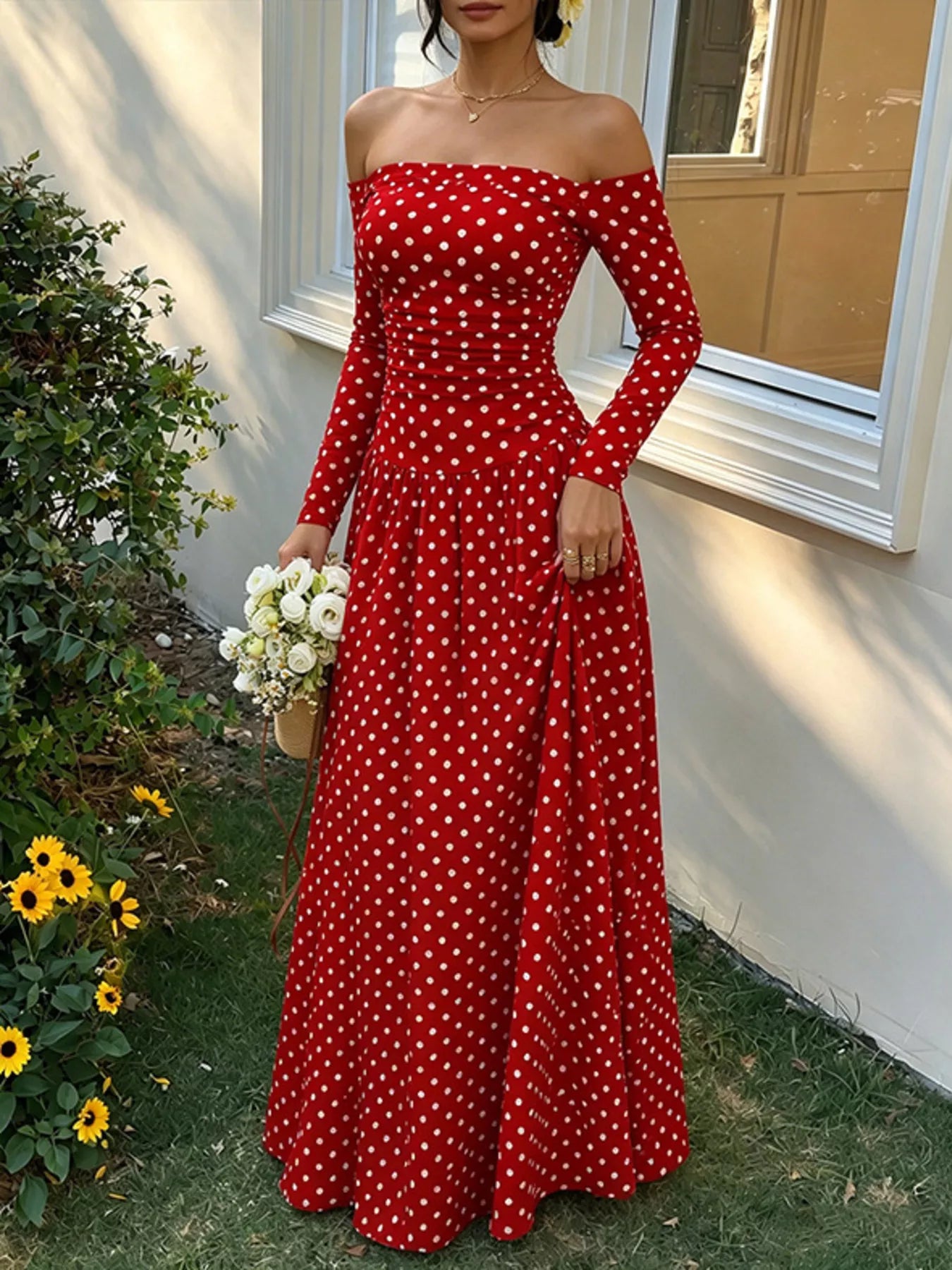 Off-the-Shoulder Maxi Dress
