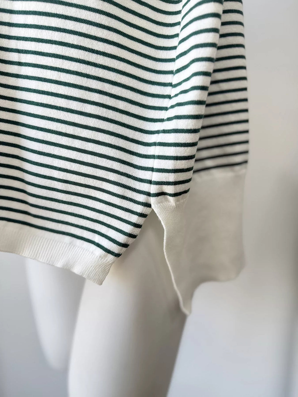 Striped Round Neck Knit Top