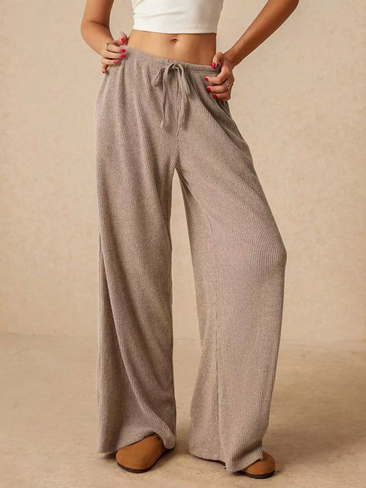 Drawstring Wide Leg Pants