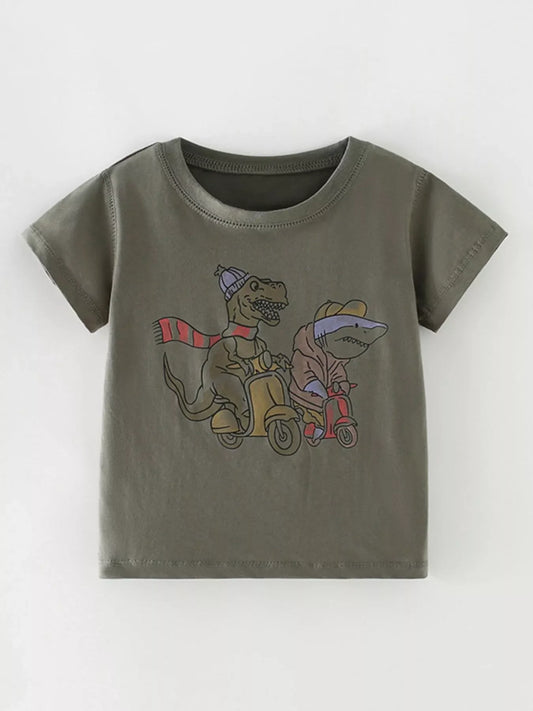 Children's Dinosaur Round Neck T-Shirt