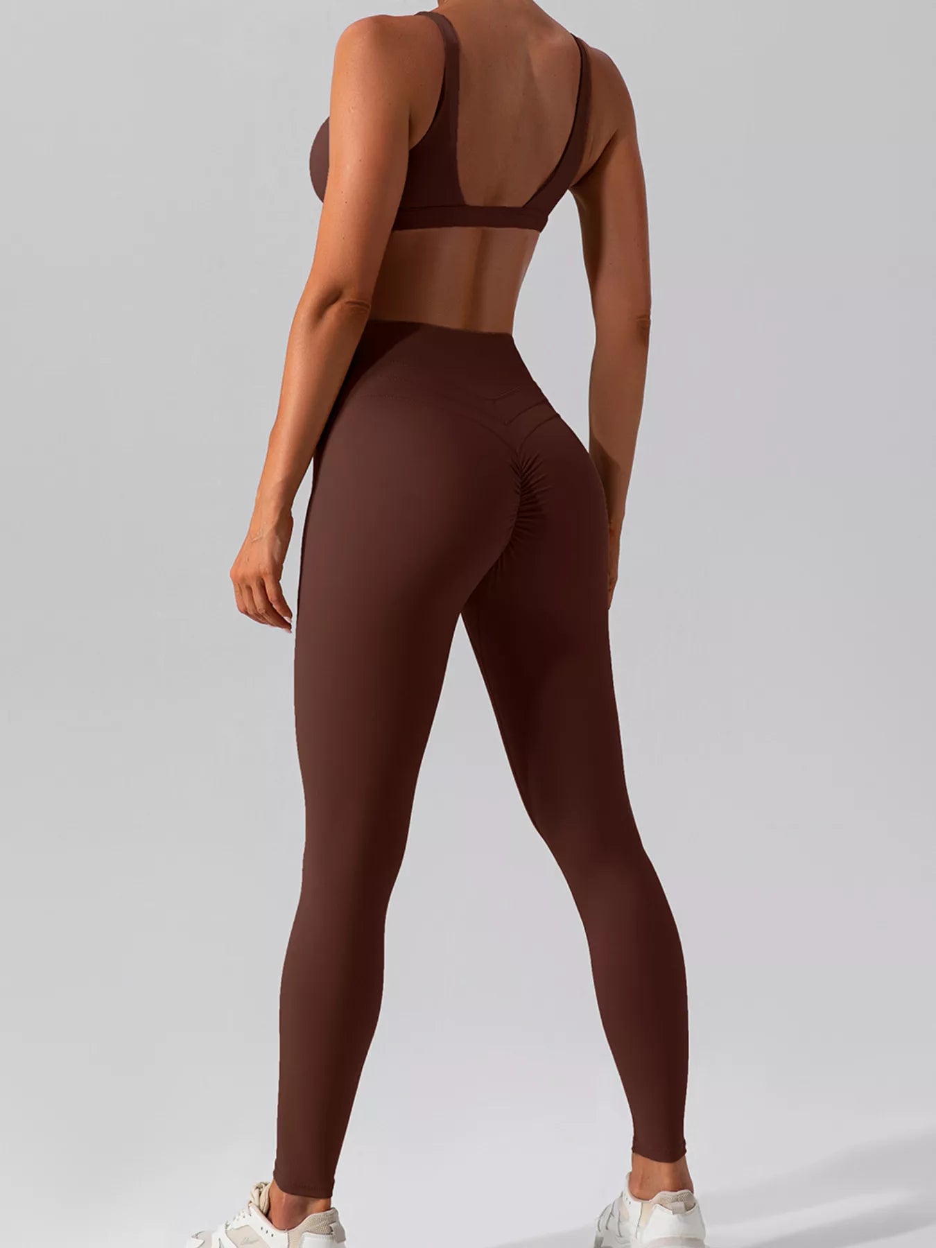 V-Neck Tank and High-Waisted Seamless Pants Active Set