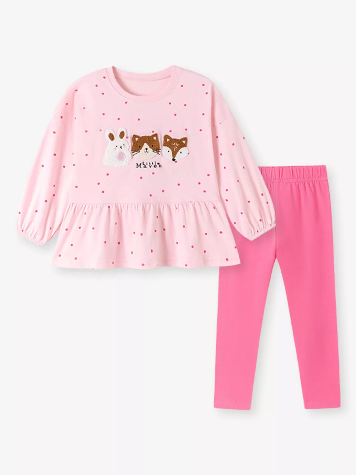 Children's Animal Peplum Top and Leggings Set