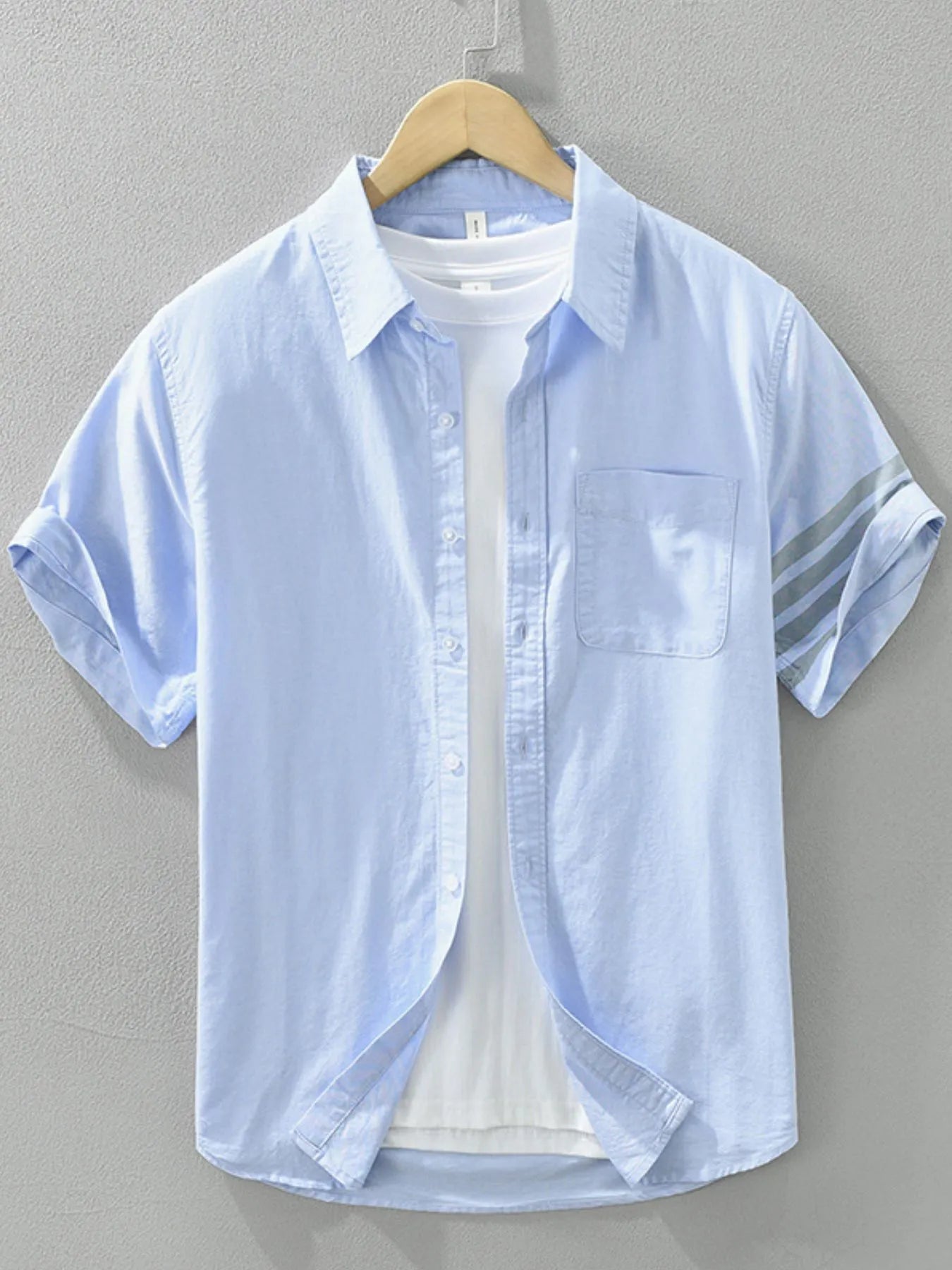 Men's Plus Size Short Sleeve Button-Up Shirt