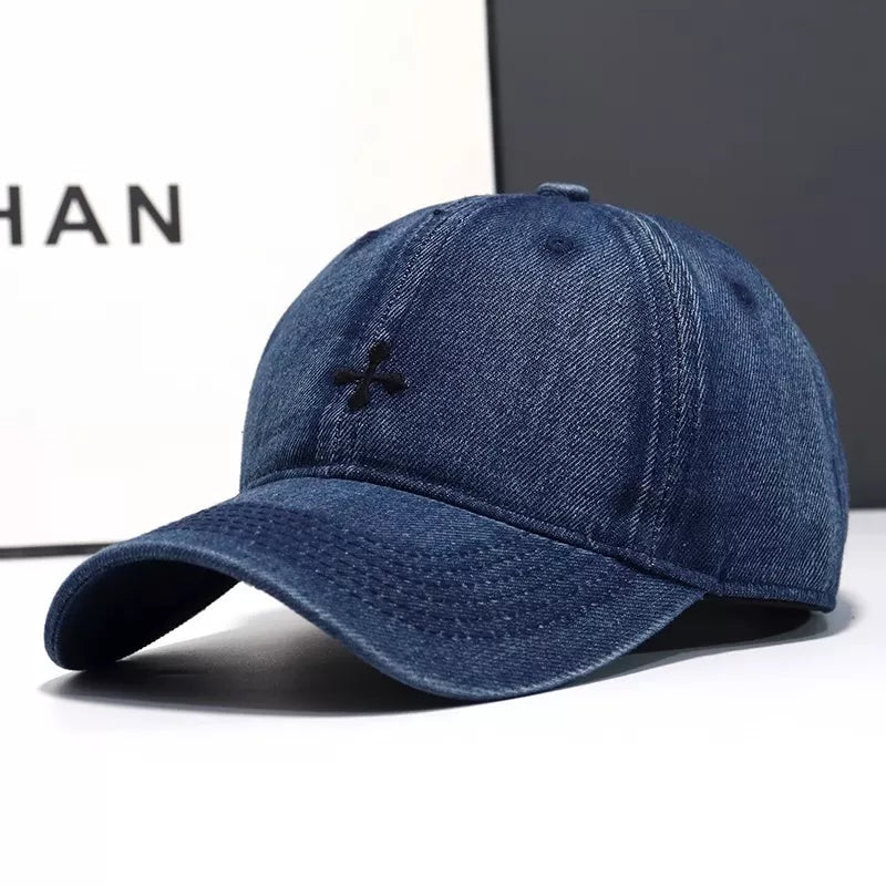 Denim Embroidered Baseball Cap