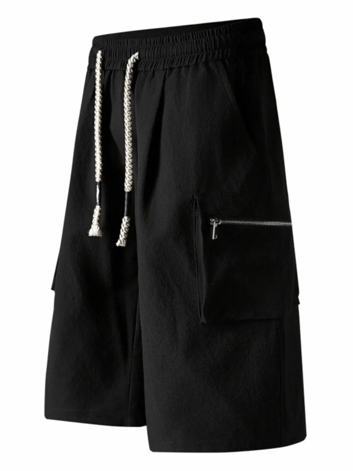 Men's Plus Size Cargo Shorts with Rope Drawstring