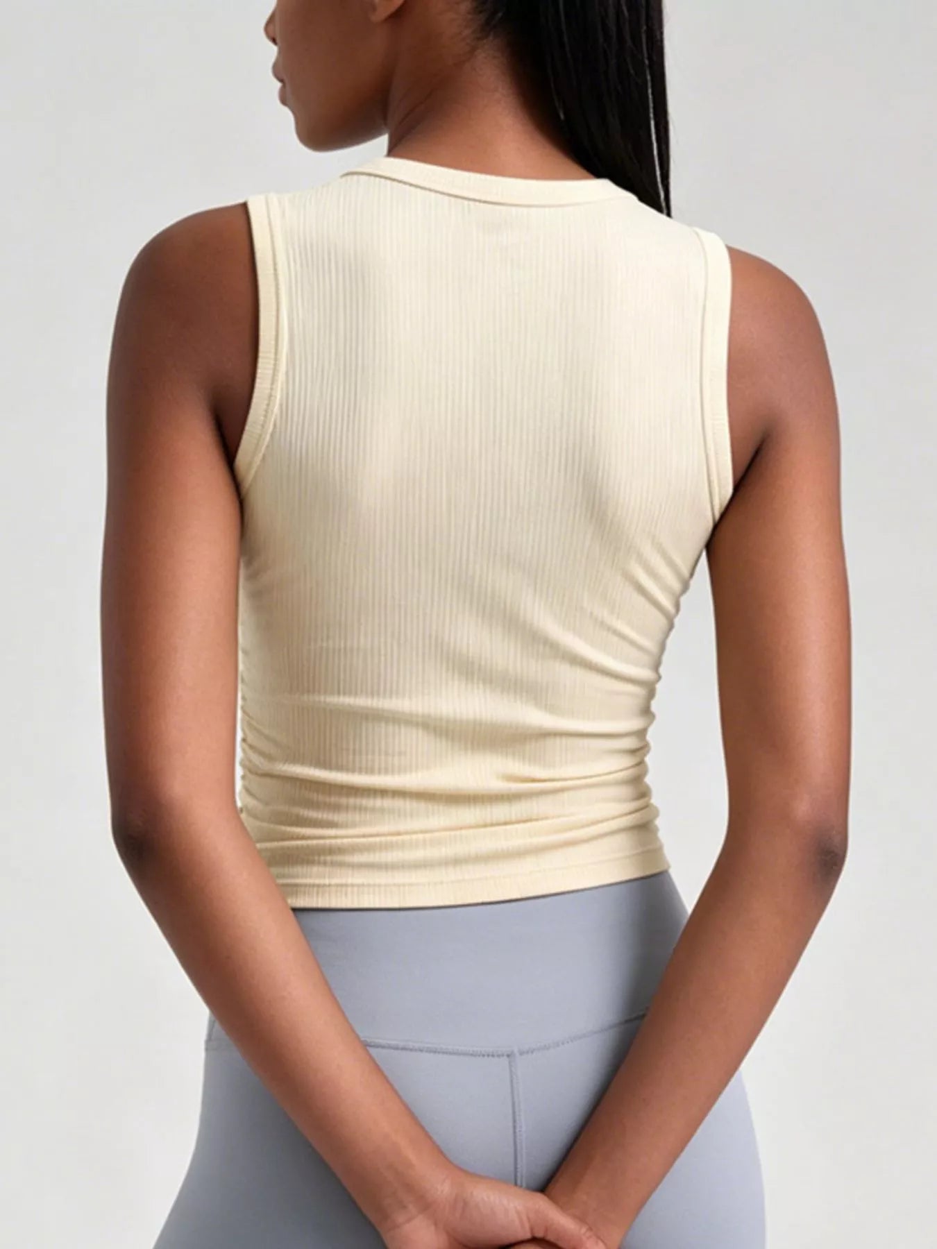 Ribbed Ruched Active Tank