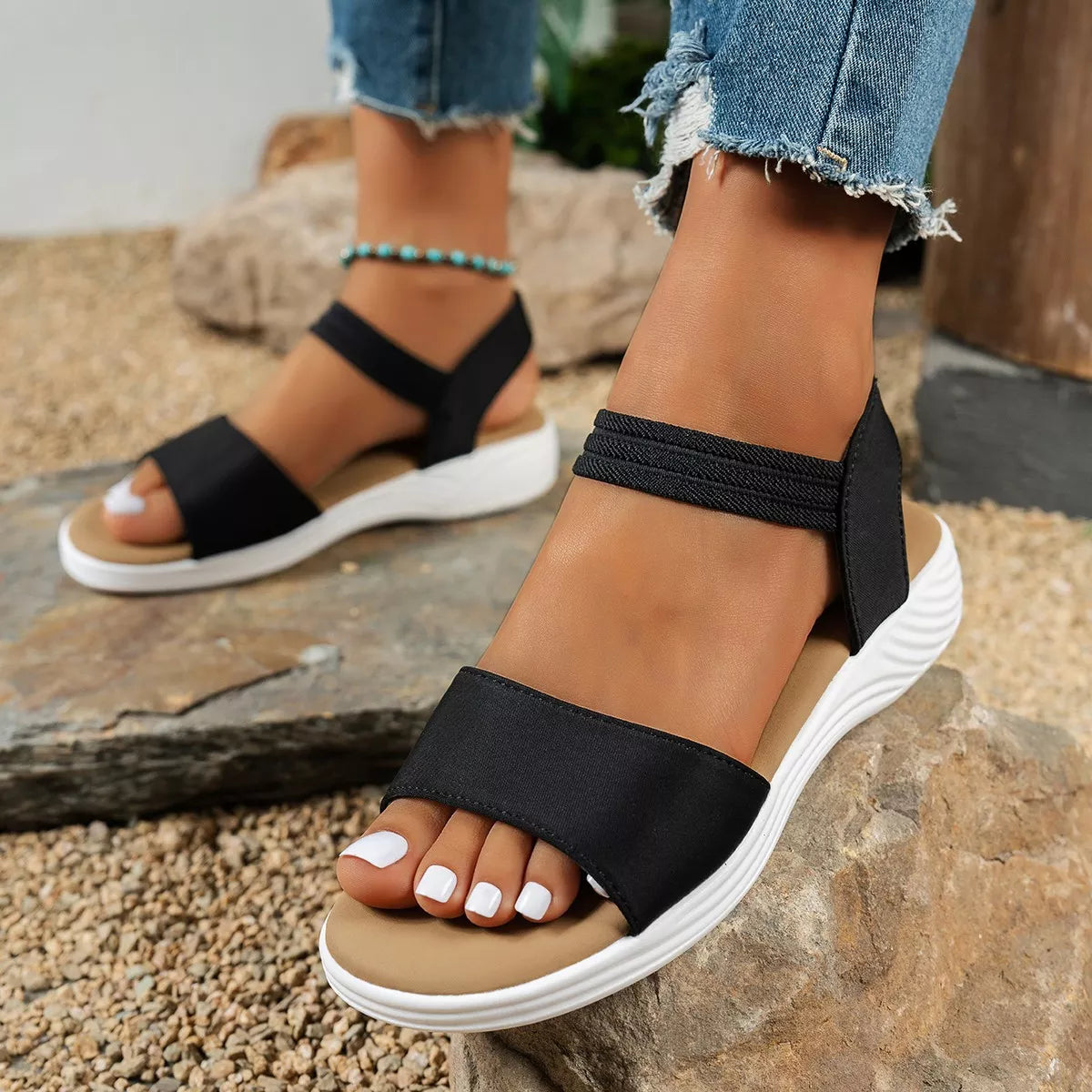 Open Toe Flats Sandals