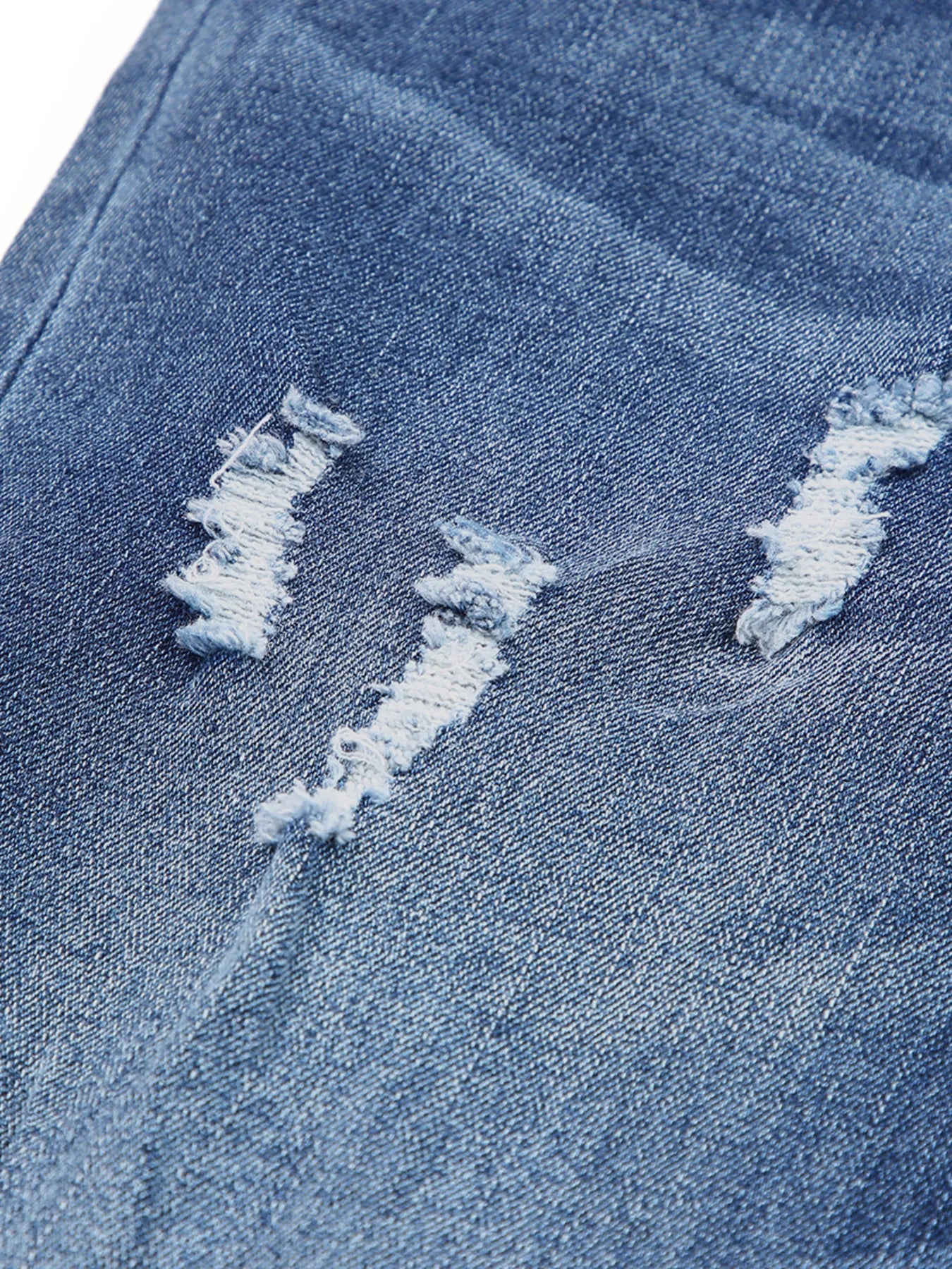 High Waist Distressed Straight Leg Jeans