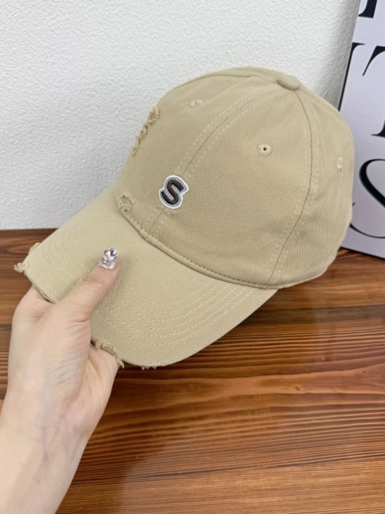 Distressed Embroidered Baseball Cap