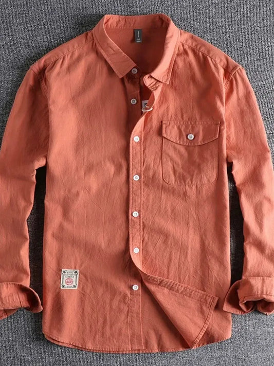 Men's Plus Size Button Down Long Sleeve Shirt