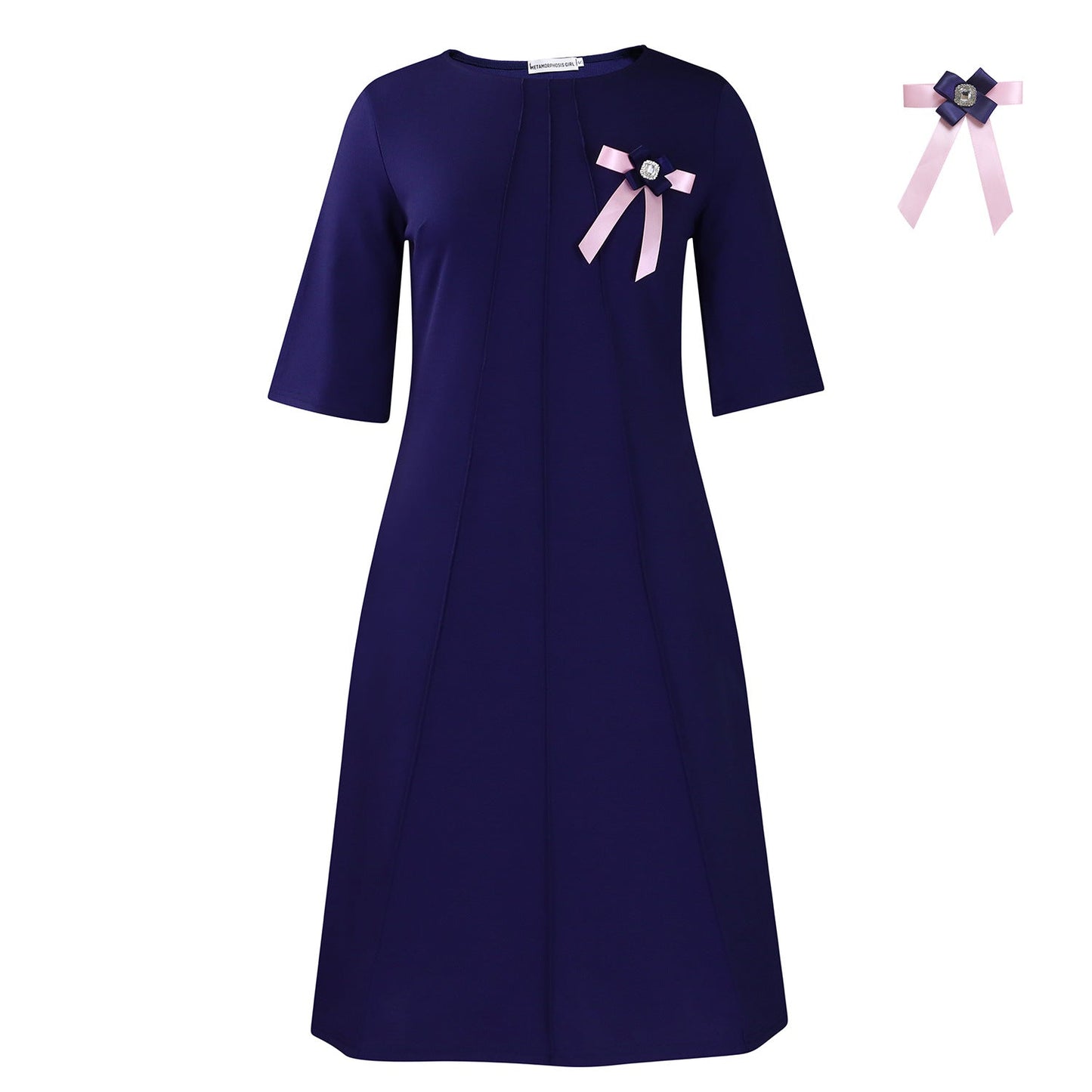 Fashionable Elegant Solid Color Loose-fitting Large Size Dress
