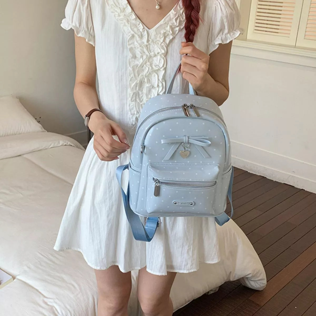 Polka Dot Bow Backpack Bag