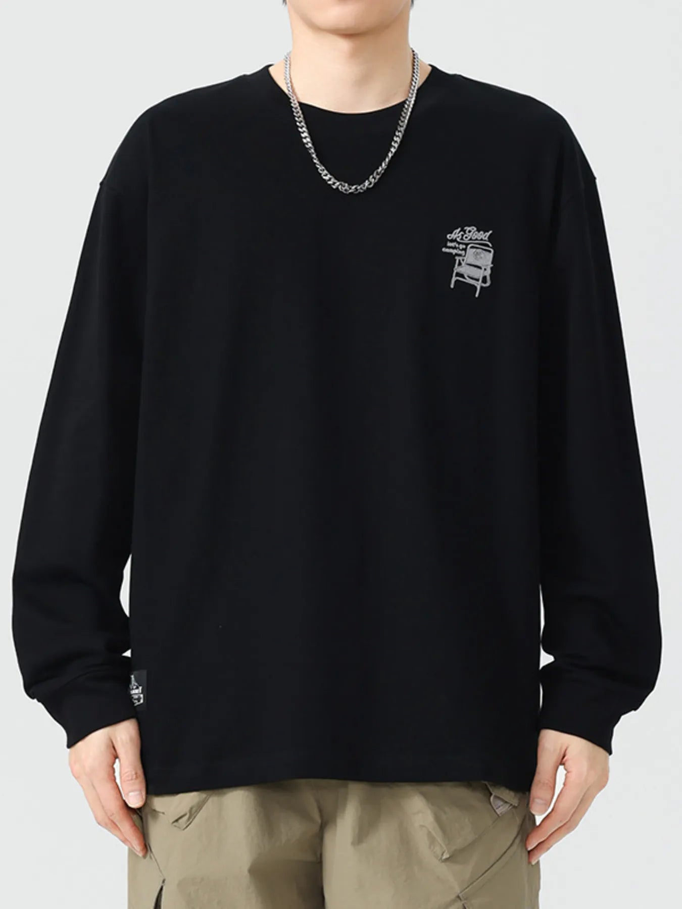 Men's Plus Size Round Neck Long Sleeve T-Shirt