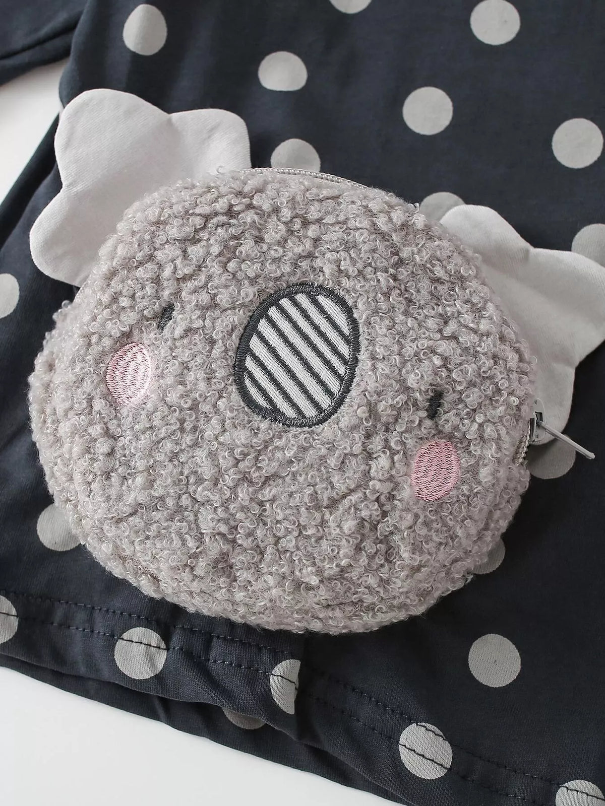 Children's Koala Plush Pocket Polka Dot T-Shirt