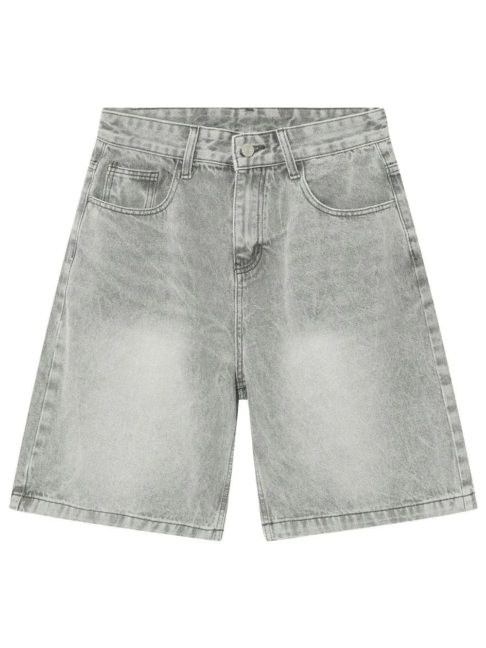 Men's Washed Denim Shorts with Pockets