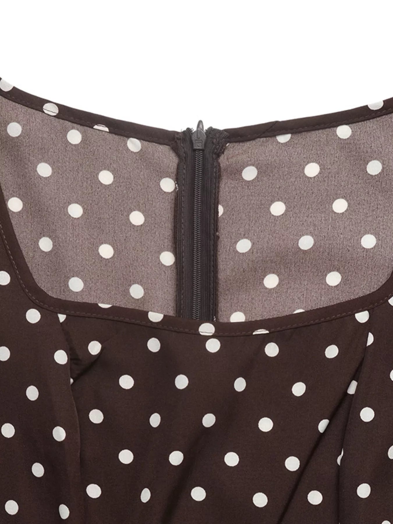 Polka Dot Square Neck Long Sleeve Maxi Dress