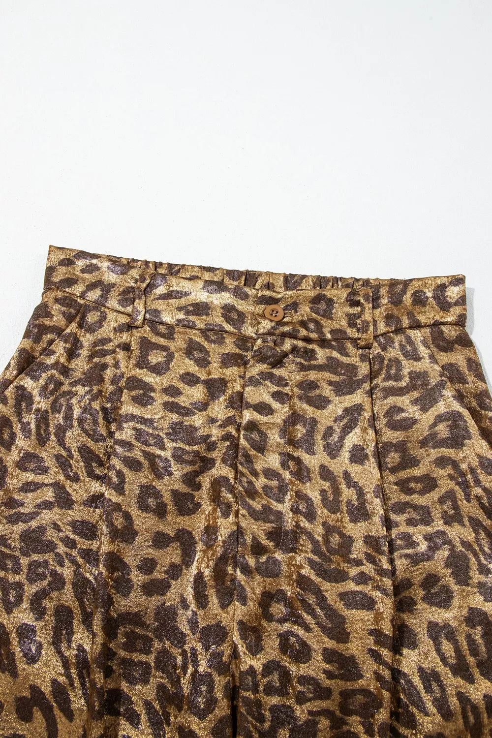 Multicolour Leopard Print Western Style Wide Leg Full Length Pants