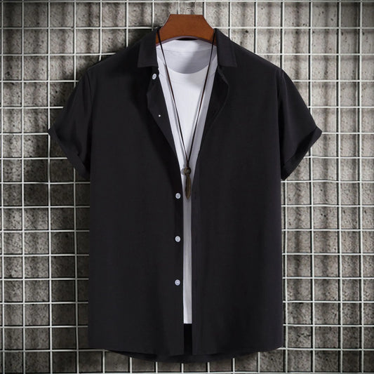 Men's Plus Size Button Up Short Sleeve Shirt