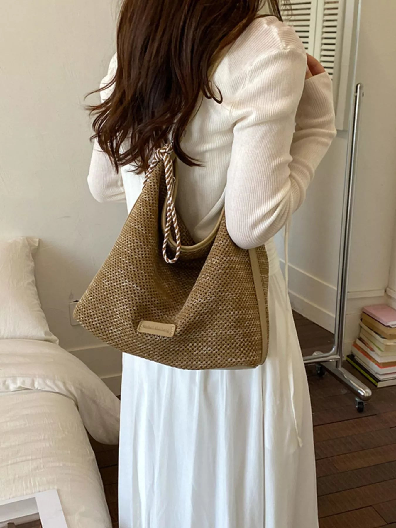 Tassel Woven Crossbody Bag