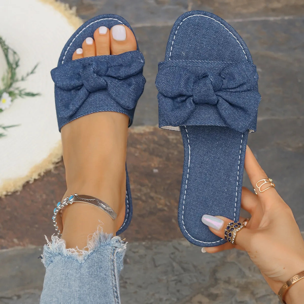 Bow Tie Flat Sandals