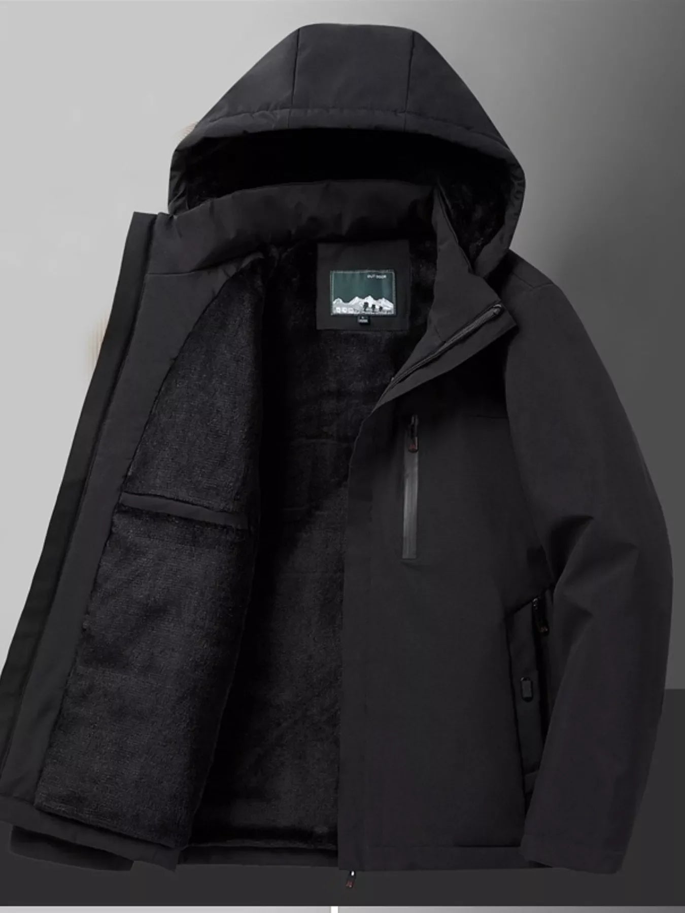 Men's Plus Size Warm Fleece Lined Hooded Winter Coat