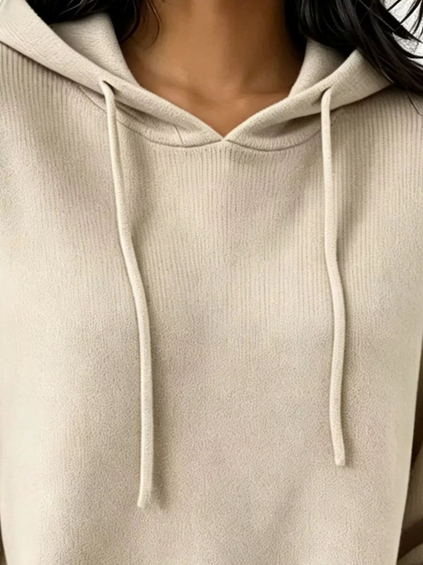 Cozy Ribbed Long‑Sleeve Hooded Sweater