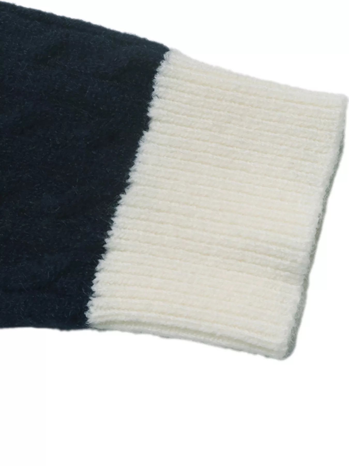 Cable Knit Contrast Collar Sweater
