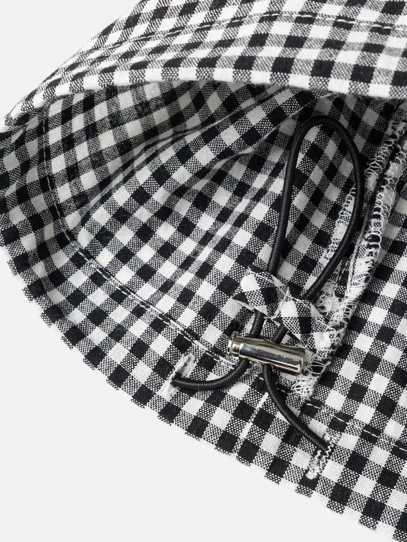 High-Waisted Gingham Wide-Leg Drawstring Pants