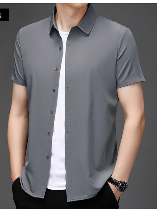 Men's Plus Size Button Up Short Sleeve Shirt
