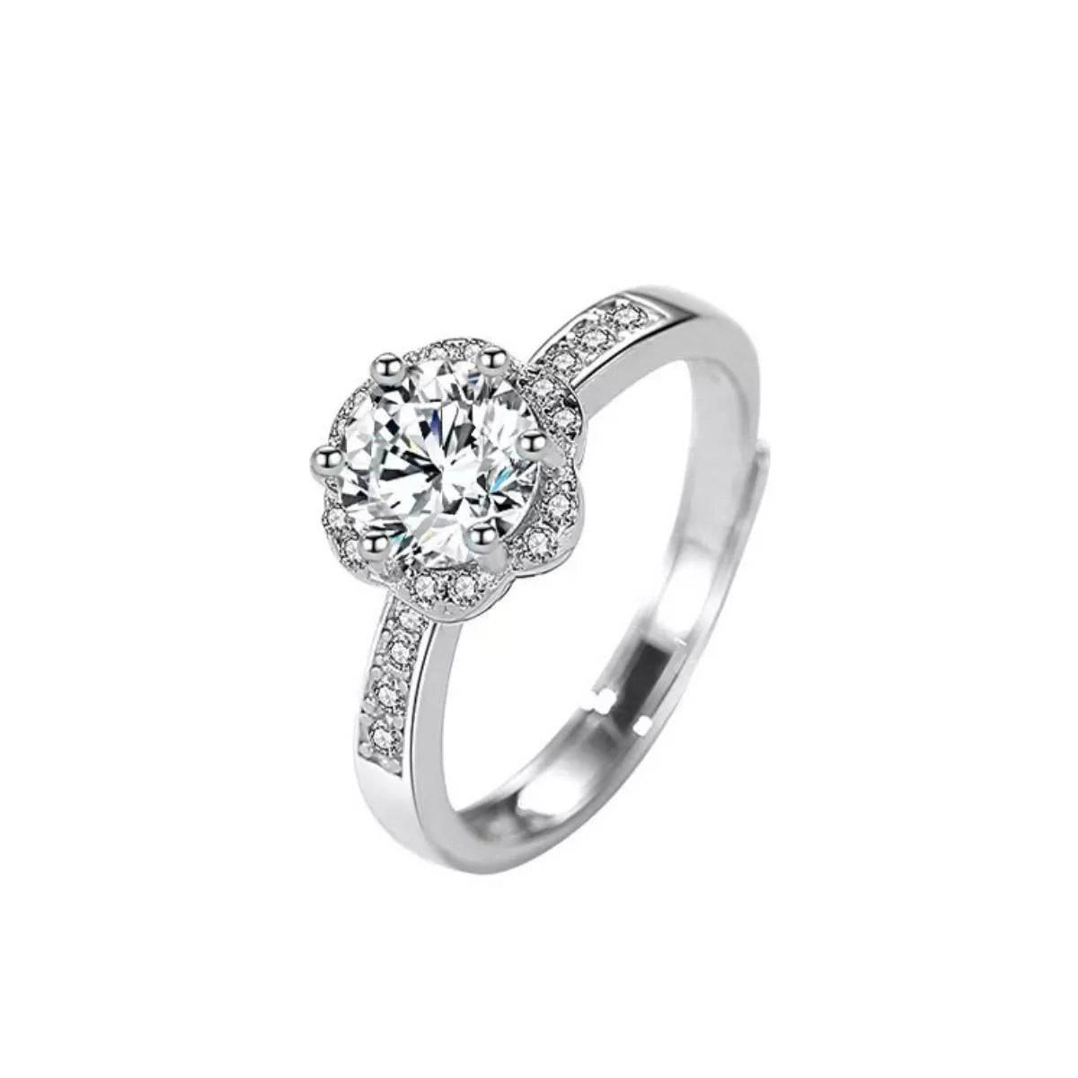 1 Carat Moissanite 925 Sterling Silver Ring
