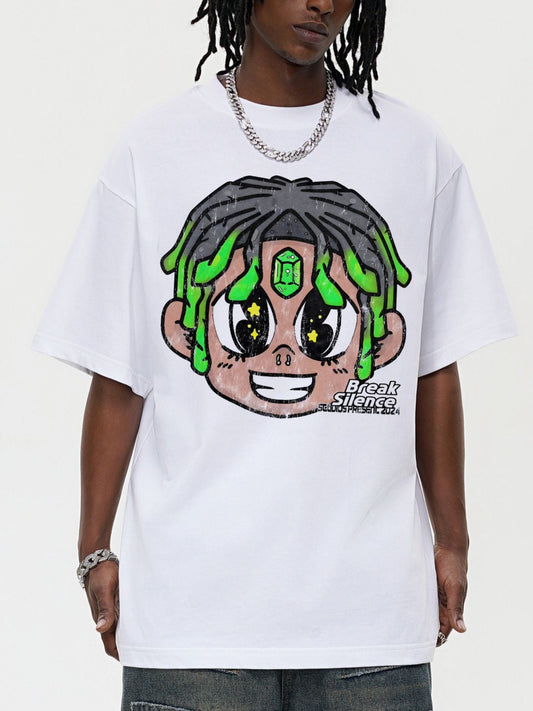 Men's Cartoon Graphic Oversized T-Shirt