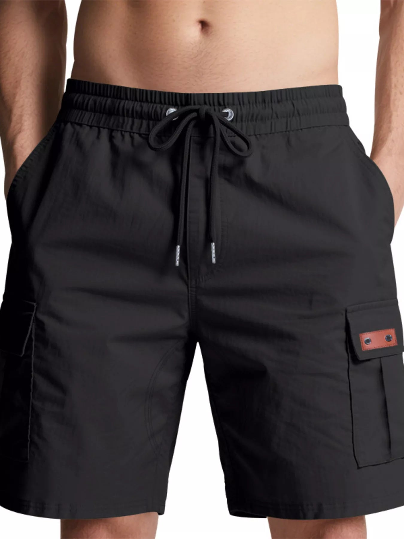 Men's Full Size Cargo Shorts with Drawstring Plus Size