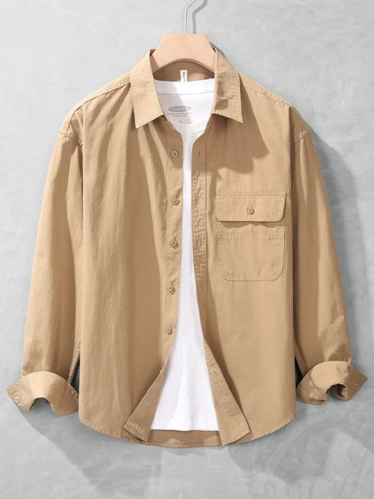 Men's Plus Size Button Up Long Sleeve Shirt