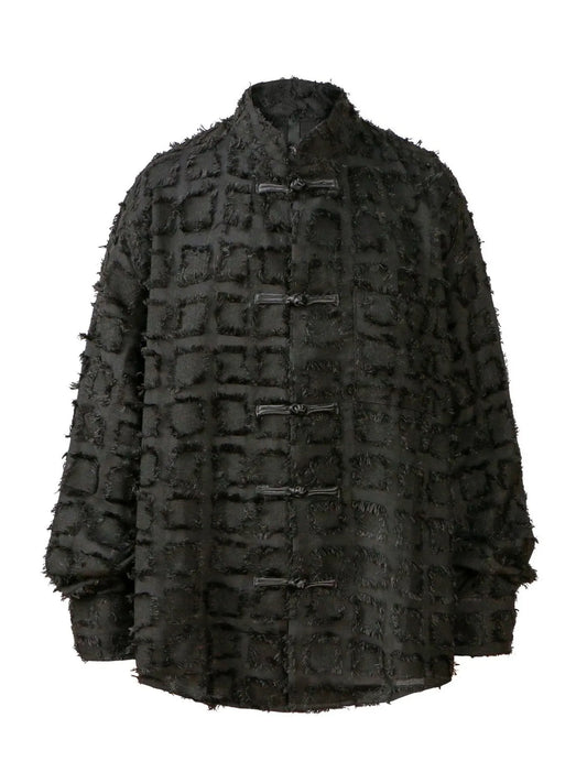 Men's Button Up Textured Oversized Shirt