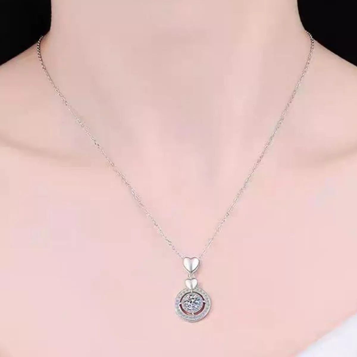 2 Carat Moissanite 925 Sterling Silver Pendant Necklace