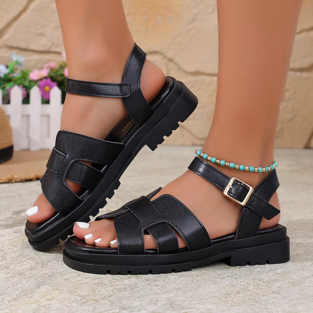 Open Toe Flats Sandals