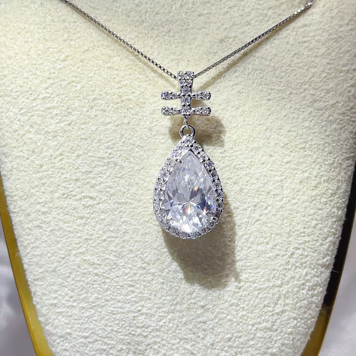 3 Carat 925 Sterling Silver Moissanite Pendant Necklace