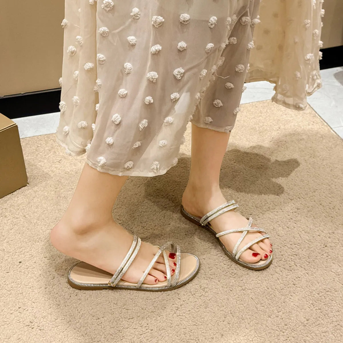 Open Toe Flats Sandals