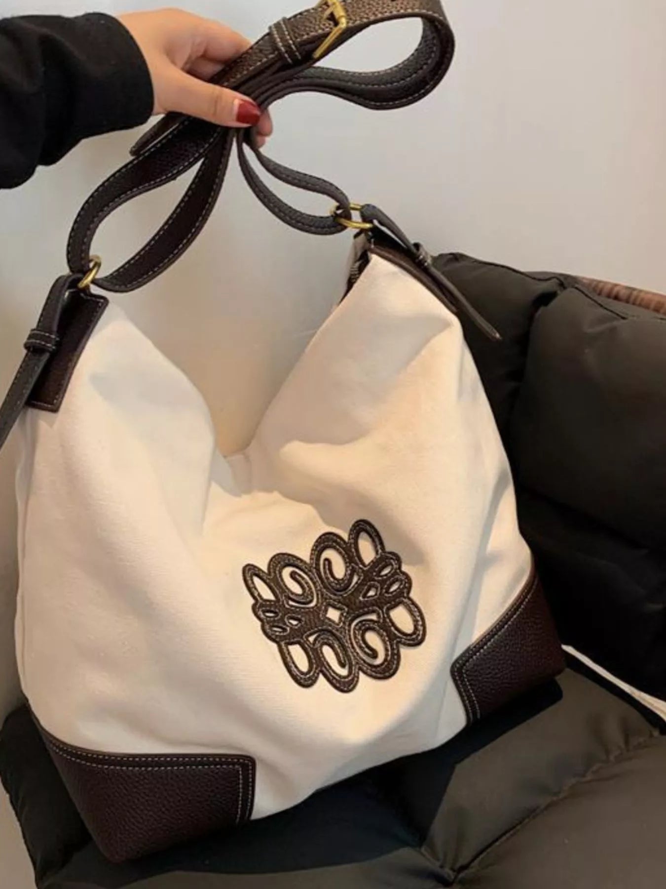Embroidered Canvas Tote Bag