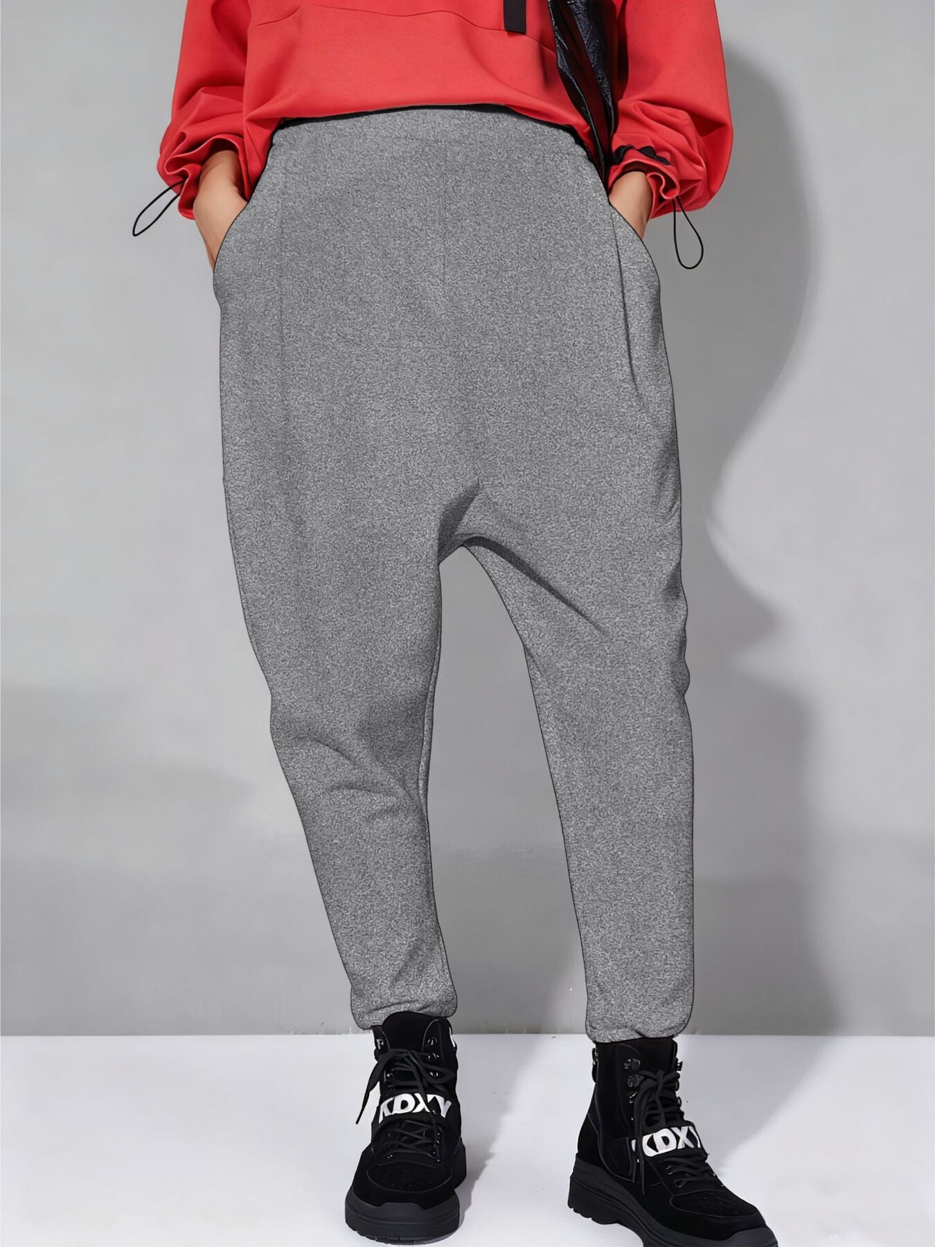 Loose Fit Harem Pants with Pockets