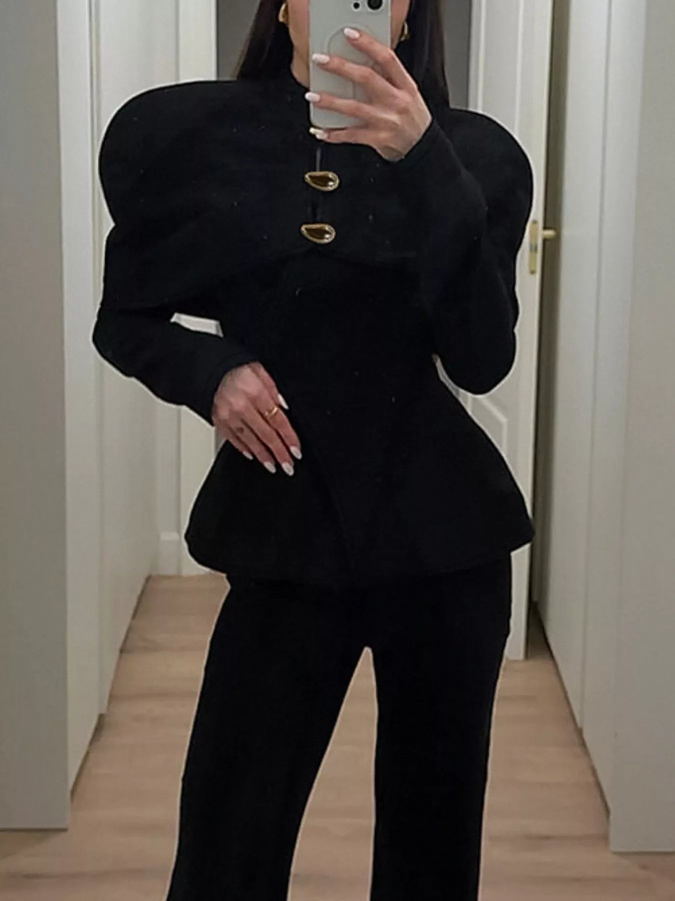 Cape-Style Button Up Outerwear