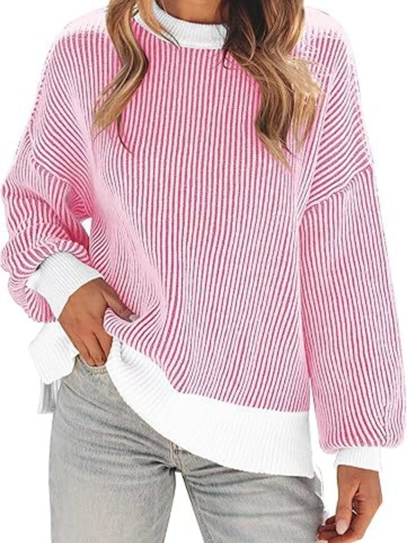 Stripe Dropped Shoulder Sweater