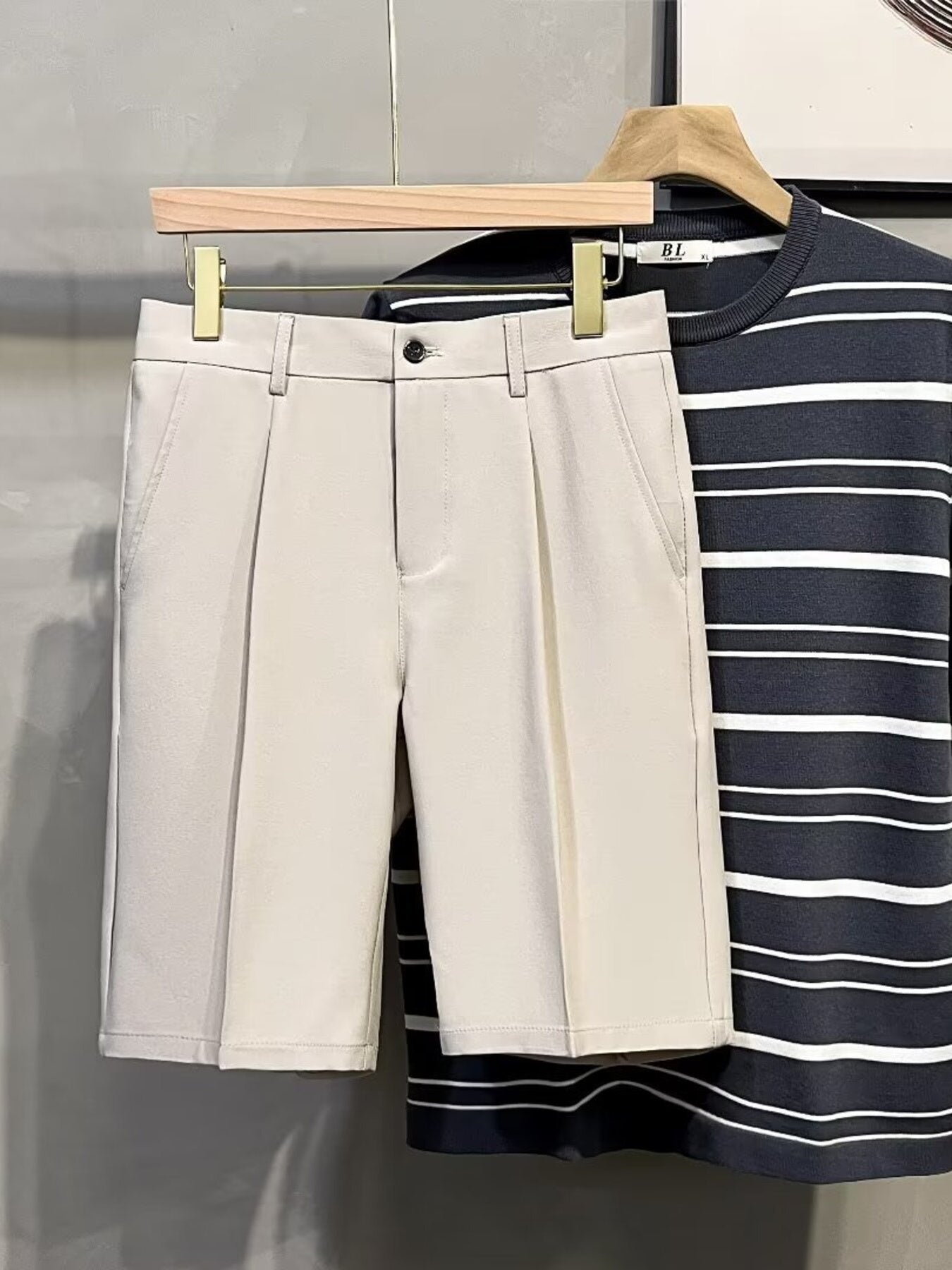 Men's Full Size Pleated Front Casual Shorts Plus Size