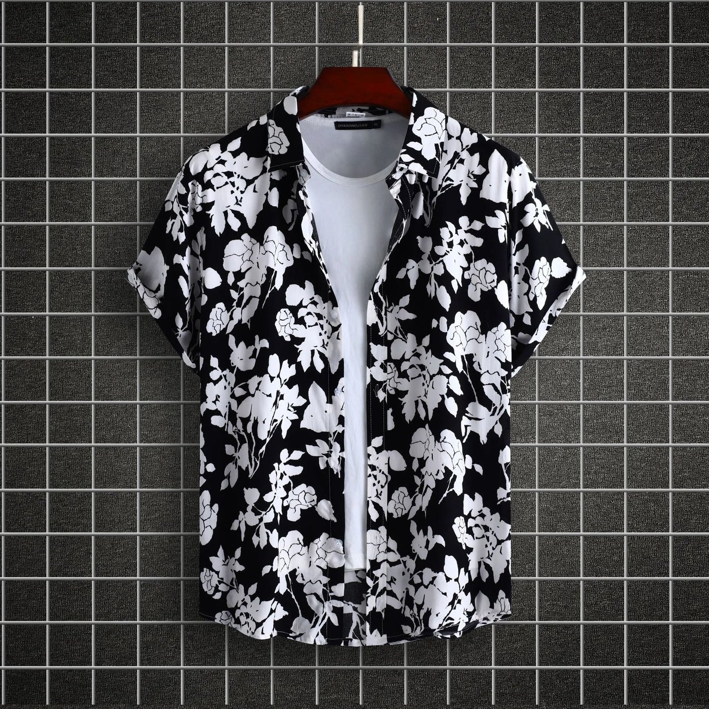 Men's Plus Size Printed Short Sleeve Casual Shirt