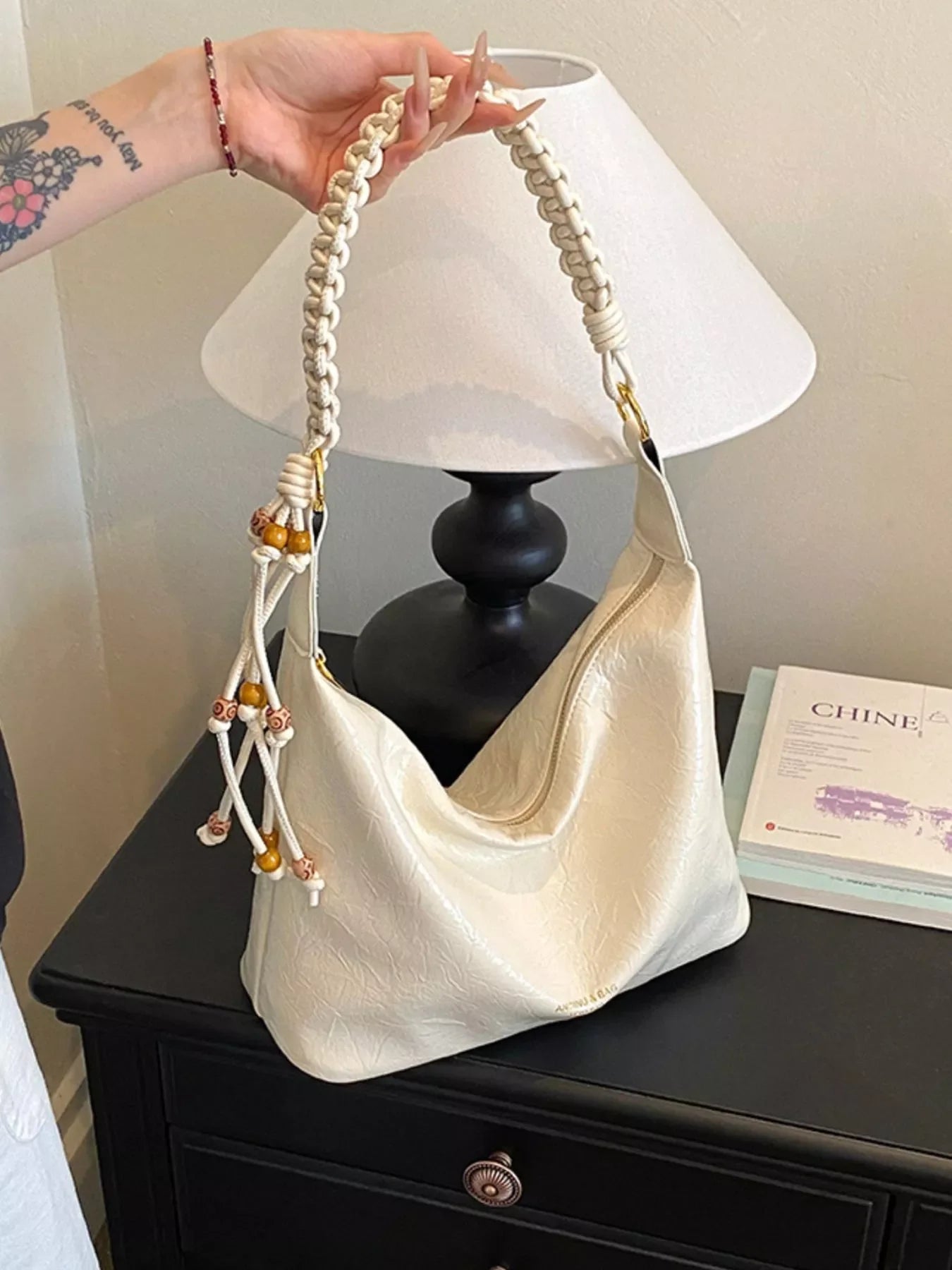 Braided Strap Shoulder Bag